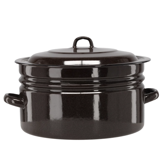 Emajlirani lonac 25 l, promjer 40 cm, smeđi s poklopcem