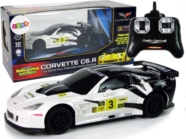 Sportski trkaći automobil R/C 1:24 Corvette C6.R bijeli sa svjetlima