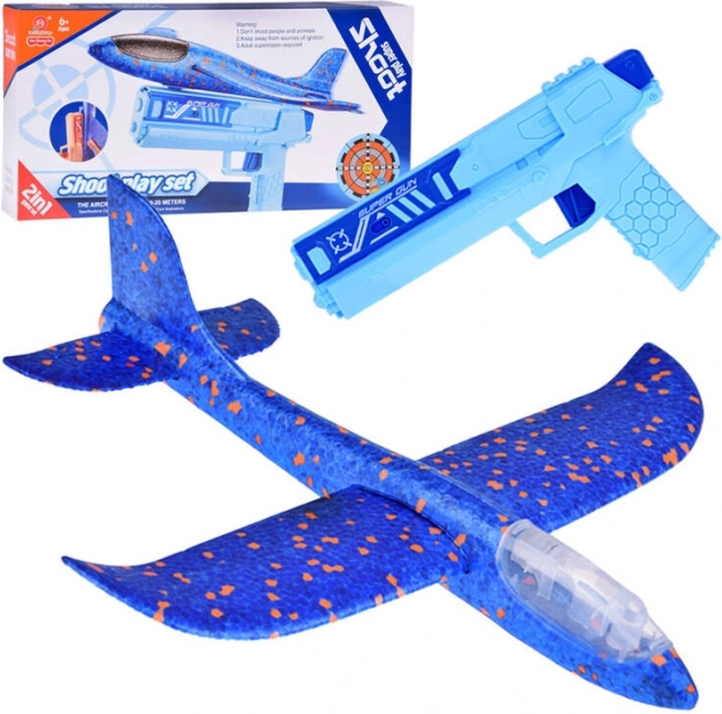 Zabavni pjenasti avion s LED svjetlima ispaljen iz pištolja