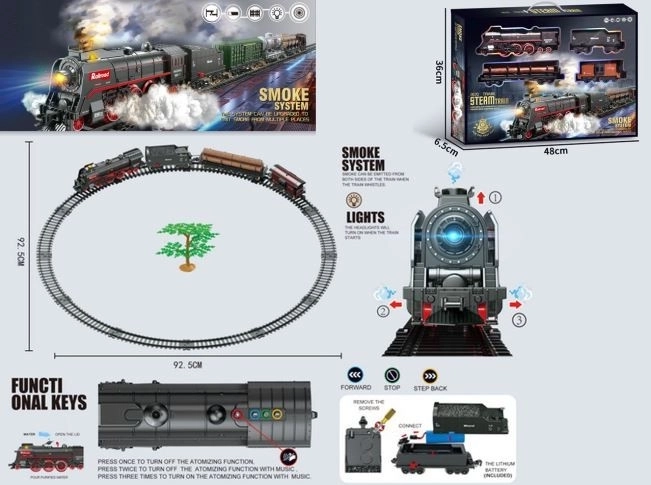 train set, 48 pieces, smoke, light and sound
