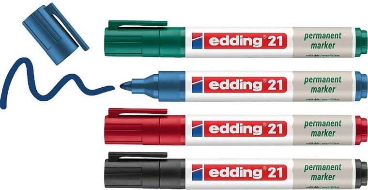 Edding EcoLine 21 Permanent Marker, set of 4 pcs