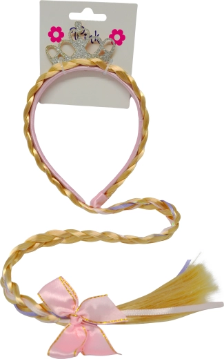 Traka za kosu s krunom i pletenicom za male princeze