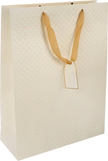 Poklon papirnata vrećica quilt bež 30 × 12 × 41,5 cm
