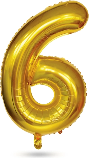 Birthday Foil Balloon Number 6 Gold 40 Inches