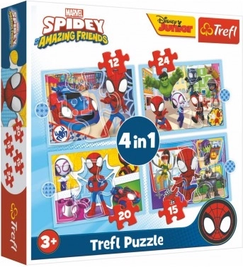 Puzzle 4 u 1 Spidey i njegovi nevjerojatni prijatelji (12, 15, 20, 24 dijelova)