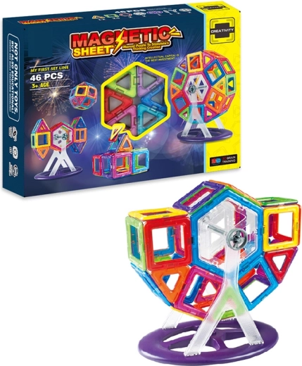 Sparkys Magnetic Construction Set, 46 Pieces