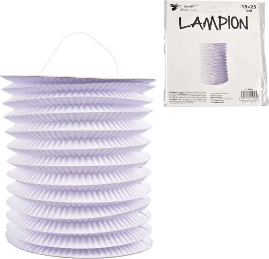 Papirnati lampion cilindar bijeli 15 cm