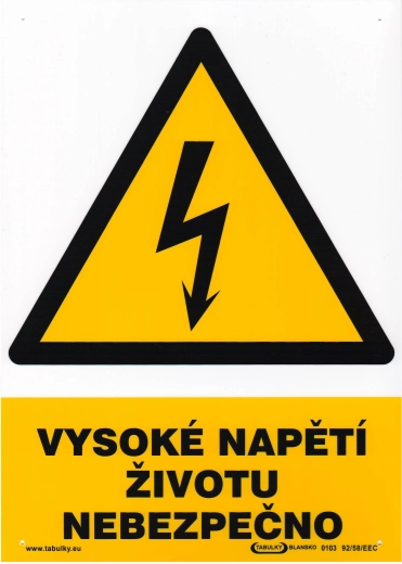 Sigurnosna tablica Visoki napon – opasno po život A4 plastika