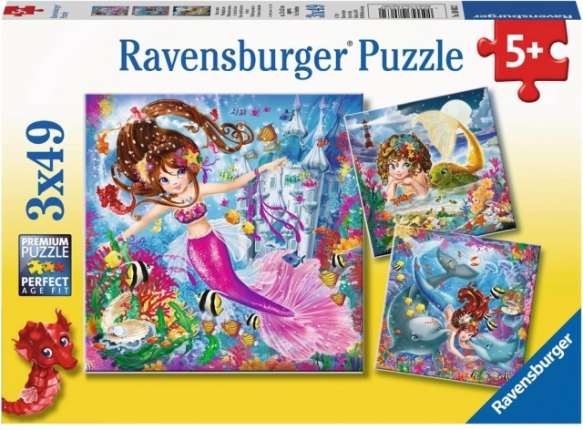 Ravensburger puzzle Čarobne morske sirene 3×49 dijelova