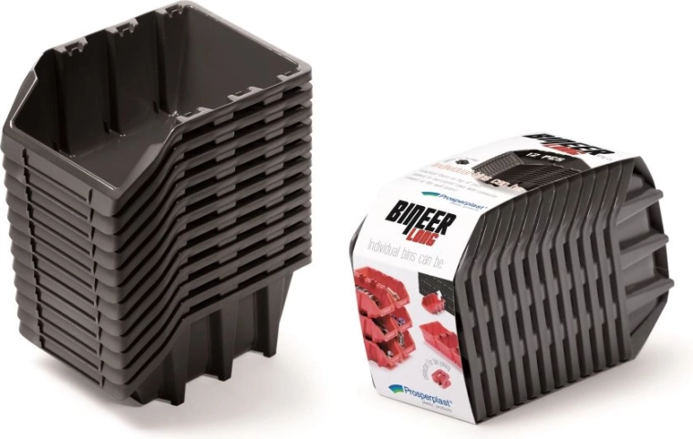 Set spremnika Bineer Long, 12 kom, 190 × 77 × 120 mm, crna