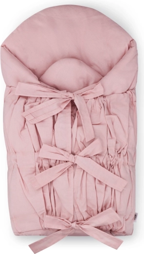 Petite&Mars šivana vezna pelenica (zavinovača) Nurse s kokosovim umetkom dusty pink 75 × 75 cm