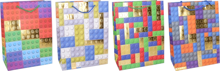 Poklon-vrećica od papira S 18 × 24 × 8,5 cm – dječji motiv kocaka