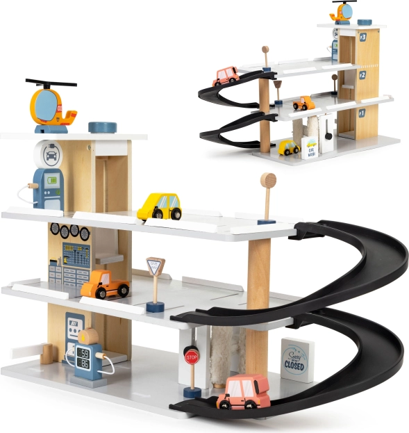 Drvena garaža s dizalom i praonicom ECOTOYS