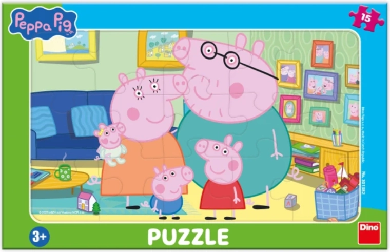 Puzzle Prasica Peppa u dnevnoj sobi 15 dijelova