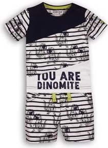 Dirkje dječji dvodijelni set sunny you are dinomite navy-white