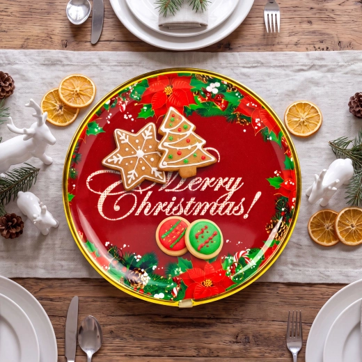 Christmas plastic plate Merry Christmas, 22 cm