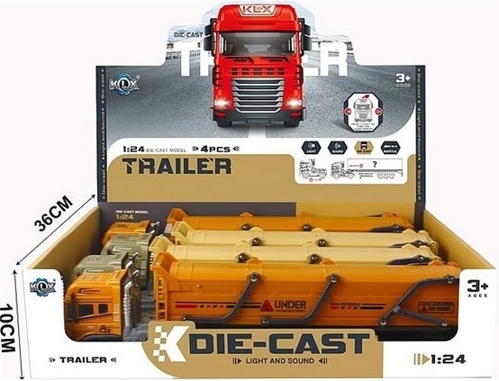 Metal truck with trailer 39 cm with light and sound effects