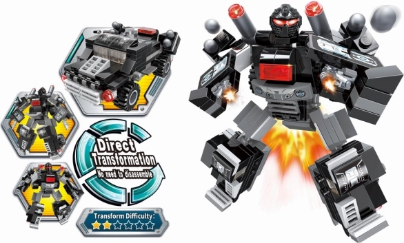 Građevinski set Qman Blast Ranger – svjetlosni čuvar, transformirajući robot i automobil