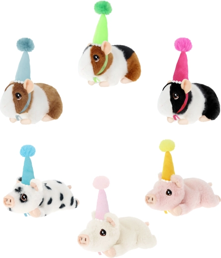Keeleco party piglet with a party hat 15 cm assorted - 1 piece