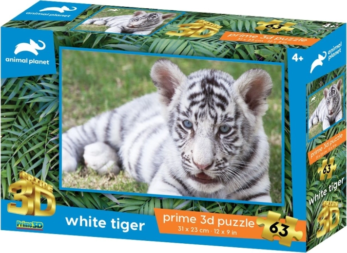 3D puzzle Bijeli tigar 63 dijelova