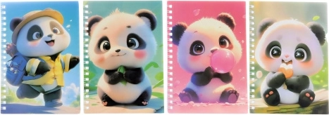 Panda bilježnica s kemijskom olovkom