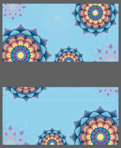 Colored DL Envelope with Mandala Design