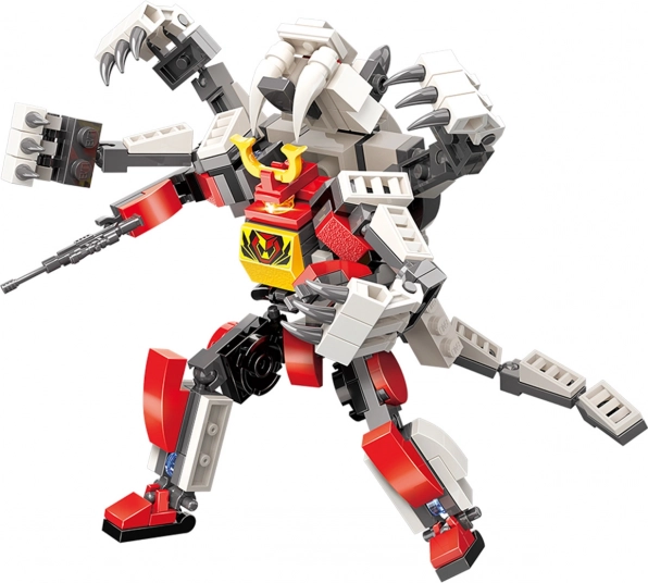 Qman Mecha Corps Flash Warrior 2u1 građevni set robot i tigar