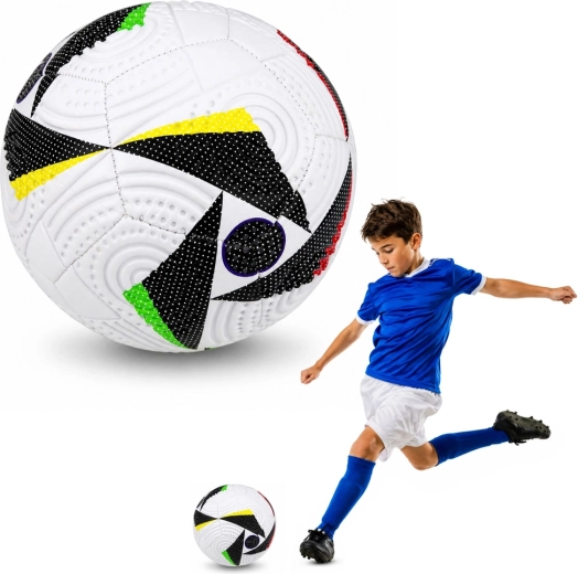 Trening nogometna lopta veličina 5 (22 cm) bijela s uzorkom