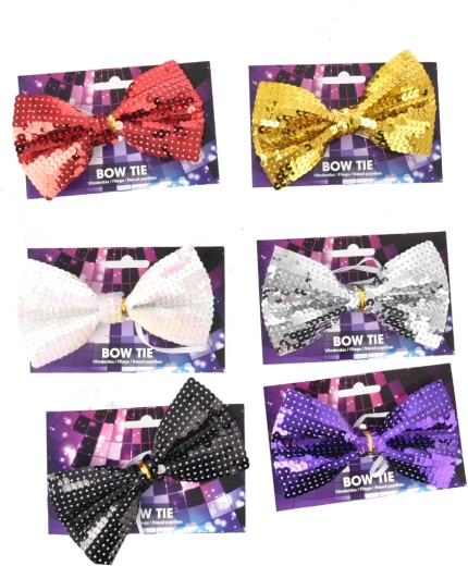 Party leptir-mašna od plastike 13 × 8 cm – miks boja