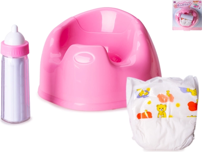 Noćna kahlica s dodacima za lutke u ružičastoj boji