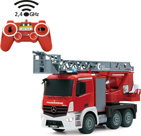 Jamara remote-controlled fire truck Mercedes-Benz Antos with rotating ladder 1:20 2.4 GHz and water spray function - 1 piece