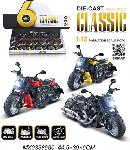 Metalni model motocikla 1:12 sa svjetlom i pull-backom