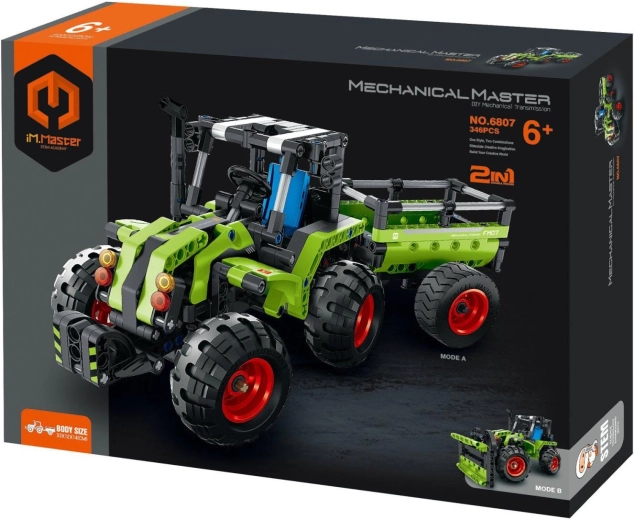 Konstrukcijski set iM.MASTER traktor 2u1 – traktor i traktor s prikolicom, 346 dijelova
