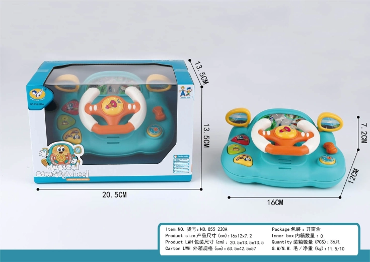 Interactive kids' steering wheel with lights and sounds
