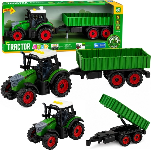 Dječji farmerski traktor s prikolicom, frikcijski pogon, svjetla i zvukovi 35 cm