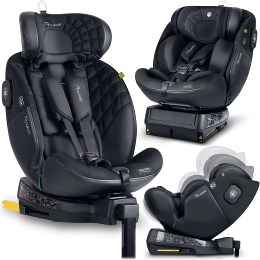 Autosjedalica Nukido Aero Line crna 40–150 cm i-Size s ISOFIX-om i rotirajućom bazom
