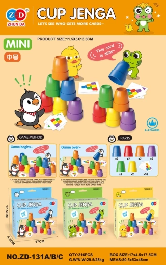 Mini speed & reflex game with cups and cards – Frog edition