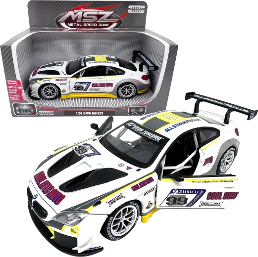 Metalni model trkaćeg automobila 1:24 BMW M6 GT3 bijeli