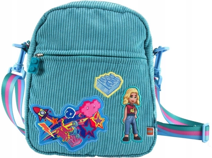 LEGO Friends tirkizna torbica preko ramena s aplikacijama za peglanje
