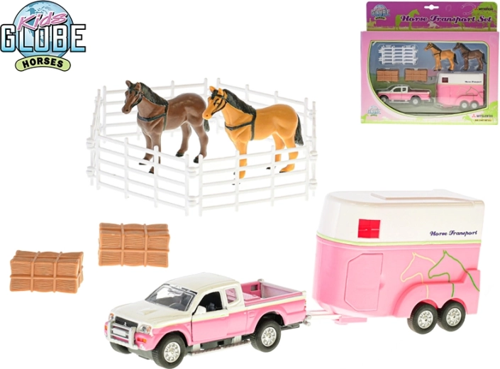 Kids Globe terensko vozilo s prikolicom za konje 1:32