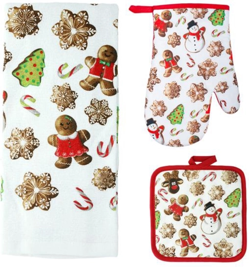 Kuhinjski set Medenjaci – rukavica, hvataljka i krpa