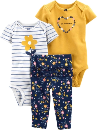 Carter's 3-dijelni set za djevojčice multiflora – 2× bodi kratkih rukava i hlače