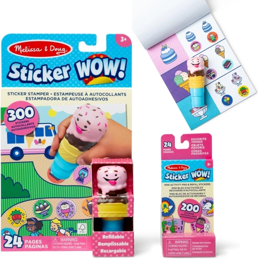 Kreativni set naljepnica Sticker Wow sladoled u kornetu Melissa & Doug