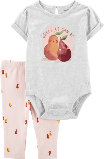 Carter's 2-dijelni set: body kratkih rukava i tajice Grey Pears za djevojčicu 9 mj