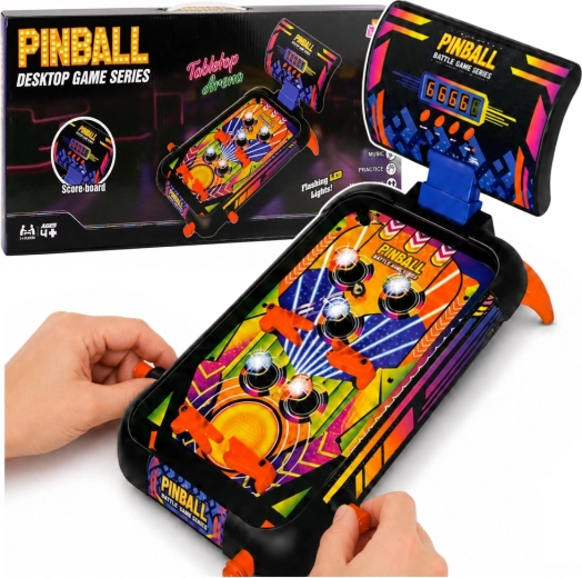 Tabletop pinball (flipper) with lights, sounds and a score counter