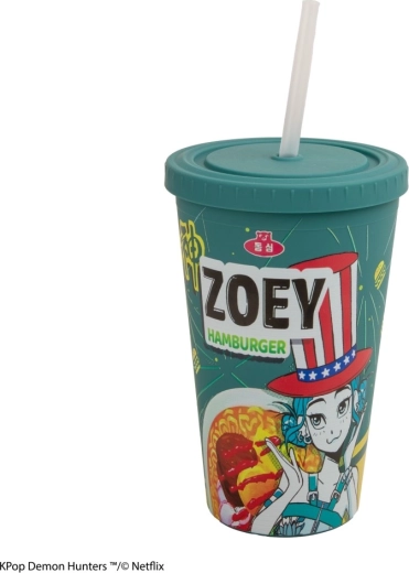 K-pop Demon Hunters šalica sa slamkom Zoey Hamburger - 1 komad