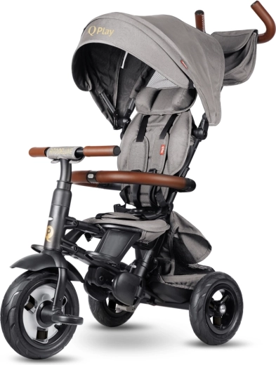 Qplay tricikl Rito Deluxe rubber sivi