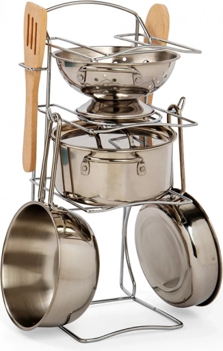 Set posuđa za djecu na stalku Bigjigs Toys