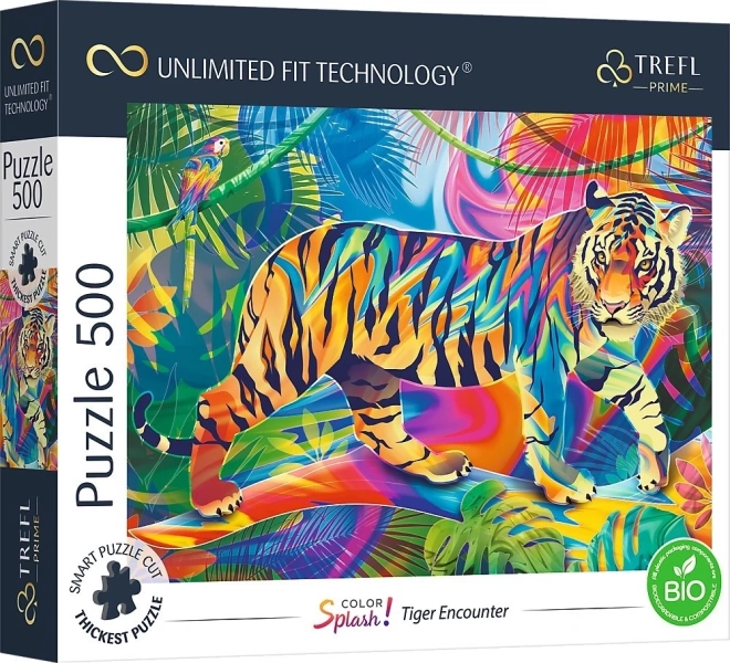 Puzzle TREFL UFT Color Splash: susret s tigrom 500 dijelova