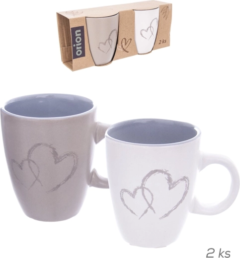 Set od 2 keramičke šalice Double Love srce 140 ml